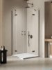 New Trendy Nesta Gunmetal Brushed kabina 100x90x200 cm drzwi podwójne grafit szczotkowany/szkło przejrzyste K-4767